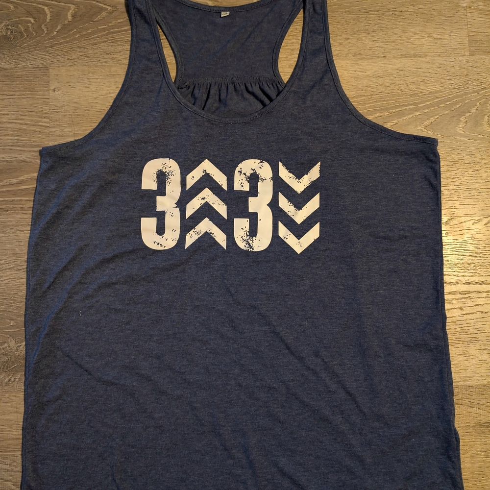 Men's Blue Graphic Swim Tank